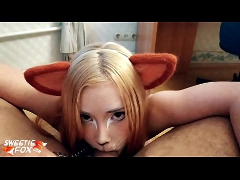 ❤️ Kitsune yutmak çük ve boşalmak içinde ona ağız Porno bizde ☑